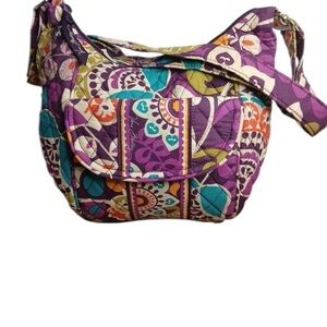 Vera Bradley Clare Crossbody Quilted Cotton plum floral crazy purse